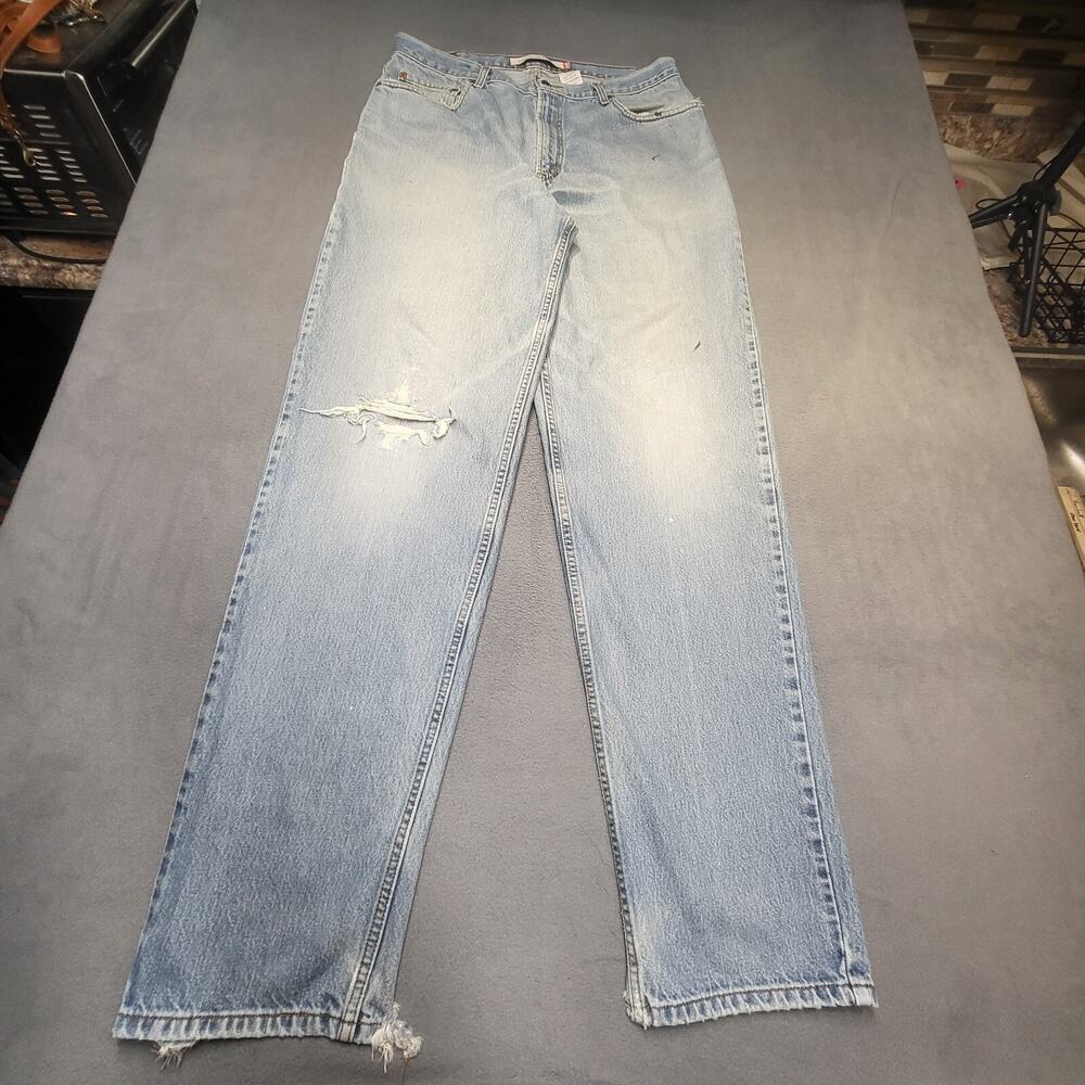 Vintage Levis 550 Jeans Mens 36x37 Blue Comfort Fit Straight Distressed Thrashed